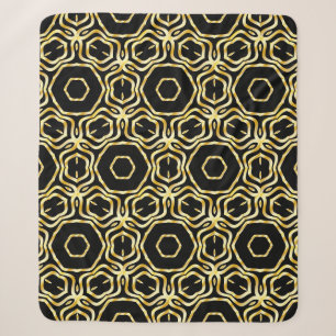 Super Schöne nahtlose Blume in Schwarz und Gold Sherpadecke