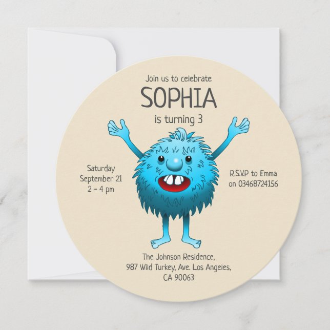 Super schöne und niedliche Kreatur Einladung (Vorderseite)