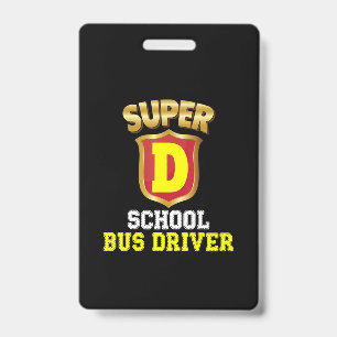 Super School Busfahrer zurück zum Schulherzen Kind Ausweis