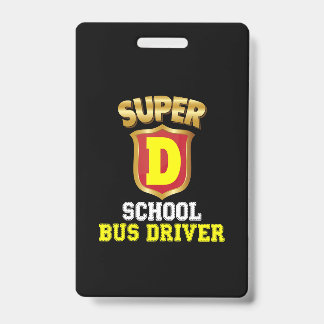 Super School Busfahrer zurück zum Schulherzen Kind Ausweis