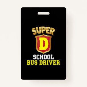 Super School Busfahrer zurück zum Schulherzen Kind Ausweis