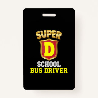 Super School Busfahrer zurück zum Schulherzen Kind Ausweis