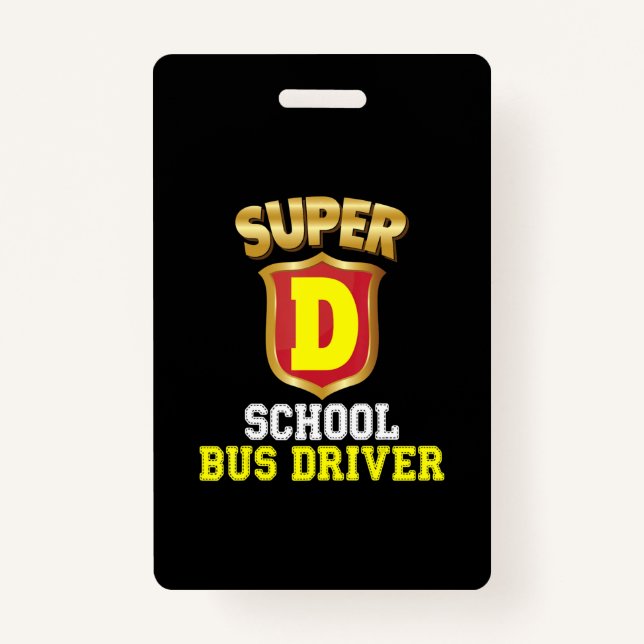 Super School Busfahrer zurück zum Schulherzen Kind Ausweis (Vorderseite)