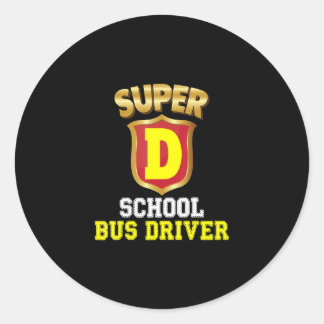 Super School Busfahrer zurück zum Schulherzen Kind Runder Aufkleber