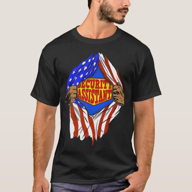 Super Security Assistant Hero Job T-Shirt (Vorderseite)