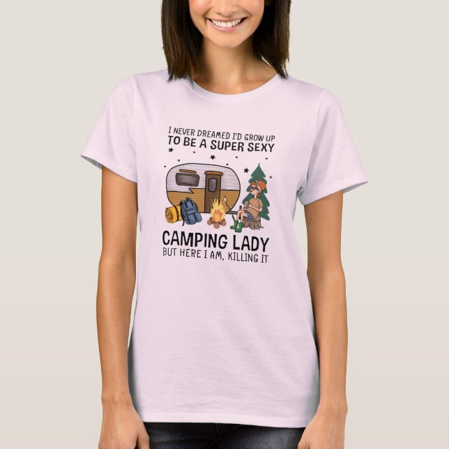Super Sexy Camping Lady Sublimation T-Shirt (Vorderseite)