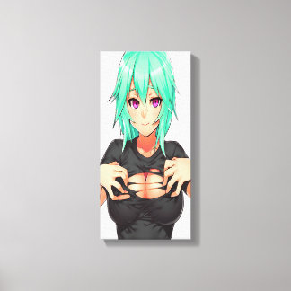Super Sexy Green Hhahab Hentai Girl Leinwanddruck