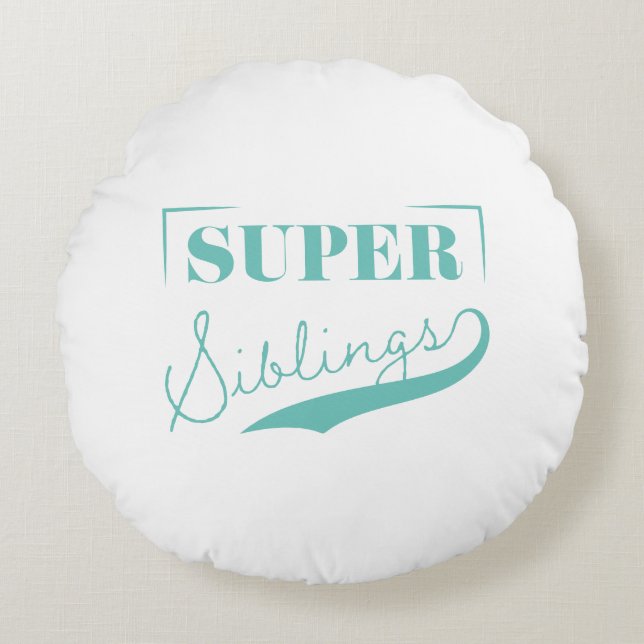 Super Sibling Rundes Kissen (Vorderseite)