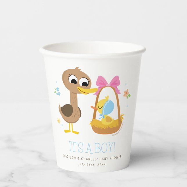 Super Simple | 5 Little Ducks Boy Baby Shower Pappbecher (Vorderseite)