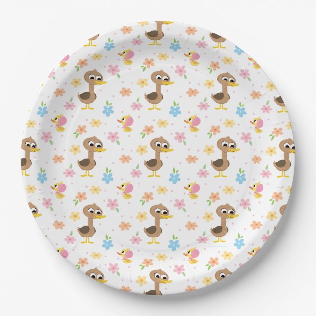 Super Simple | 5 Little Ducks Girl Babydusche Pappteller (Vorderseite)