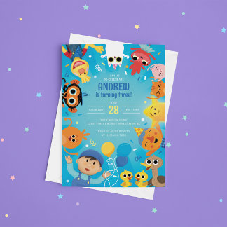 Super Simple Character Confetti Birthday Einladung