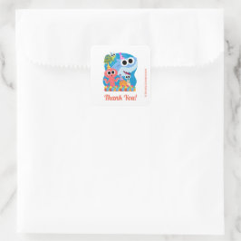 Super Simple | Finny the Shark Confetti Birthday Quadratischer Aufkleber