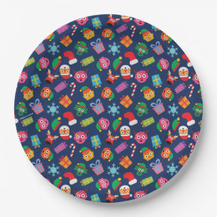 Super Simple   Noodle & Pals Holiday Pattern Pappteller