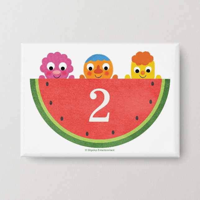 Super Simple | Noodle & Pals Watermelon Party Button (Vorderseite)