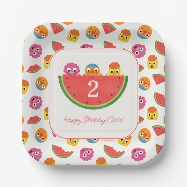 Super Simple | Noodle & Pals Watermelon Party Pappteller (Vorderseite)