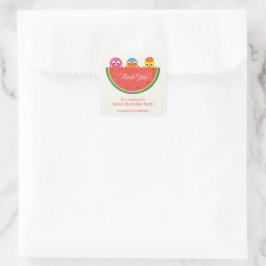 Super Simple | Noodle & Pals Watermelon Party Quadratischer Aufkleber