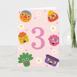 Super Simple   Nudel & Freunde Rosa Blumen Geburts Karte