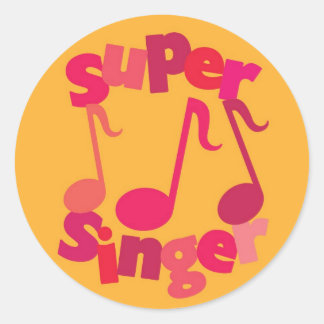 Super Singer Runder Aufkleber