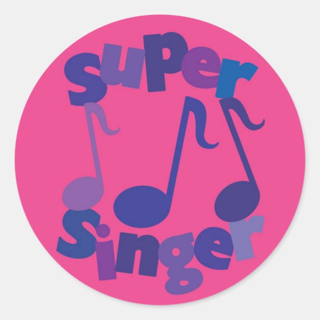 Super Singer Runder Aufkleber (Vorderseite)
