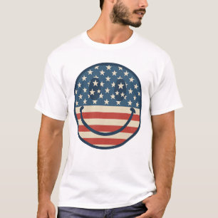 Super Smile Face USA Flag Day T-Shirt 14 juin