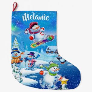 Super Snowman Party Weihnachts-Strumpf Großer Weihnachtsstrumpf