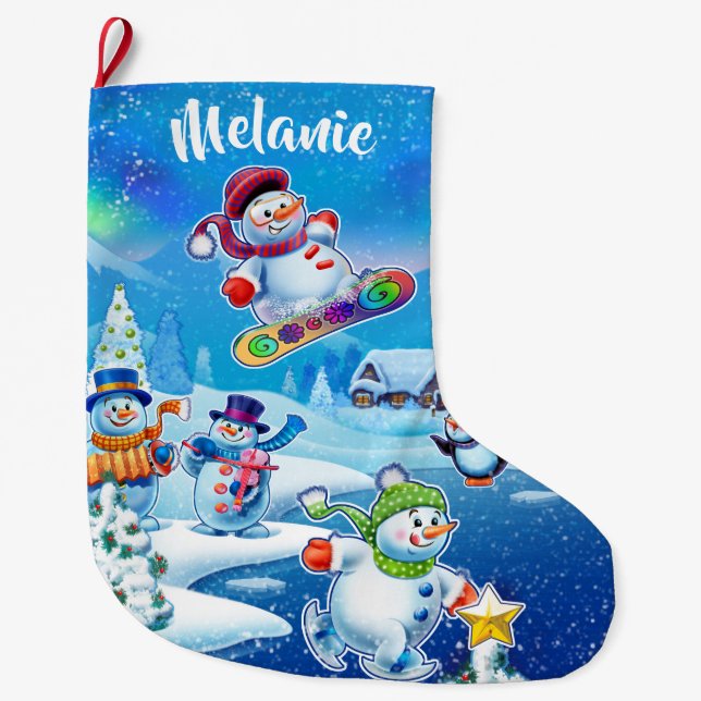 Super Snowman Party Weihnachts-Strumpf Großer Weihnachtsstrumpf (Vorderseite)