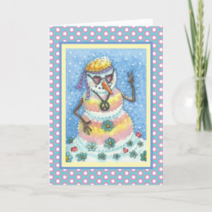 SUPER SNOWMAN PEACE NOËL CARTE DE RECONNAISSANCE V