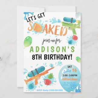 Super Soaker Birthday Einladungskarte