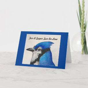 Super Son-in-Law Vathers Day Blue Jay Nature Bird Karte