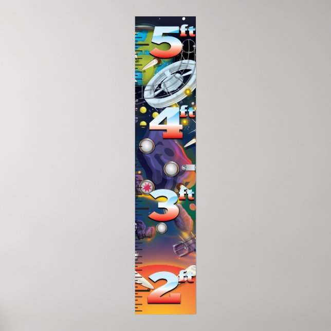 Super Space Pinball Machine Growth Chart. Poster (Vorne)