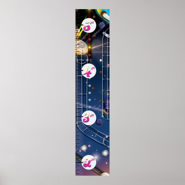 Super Space Pinball Machine Growth Chart. Poster (Vorne)