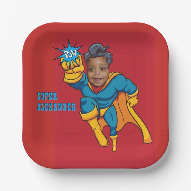 Super Special Kids 🌟 Bester Superheld Pappteller (Vorderseite)