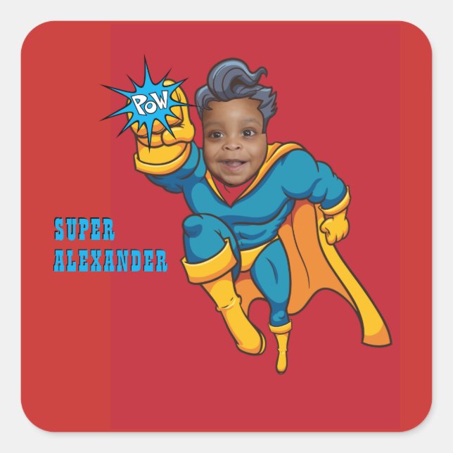 Super Special Kid's Bester Superheld Quadratischer Aufkleber (Vorderseite)