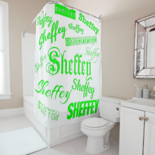 Super Special Sheffey Neon Green Schriftartes Dusc Duschvorhang
