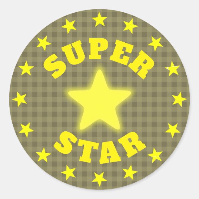 Super Star Award Runder Aufkleber (Vorderseite)