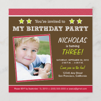 Super Star! Einladung der Red Birthday Party von B