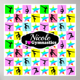 SUPER STAR GYMNAST GIRL DESIGN POSTER