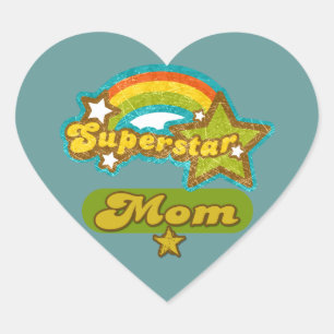 Super Star Mama Herz-Aufkleber