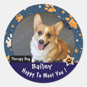 Super Star Thema Therapiehund Besuch individuell Runder Aufkleber