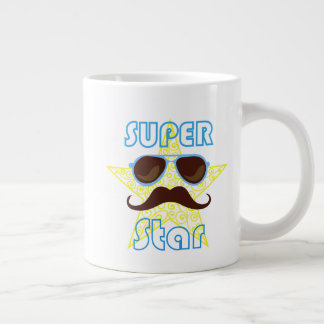Super Star with sunglasses and mustache Jumbo-Tasse