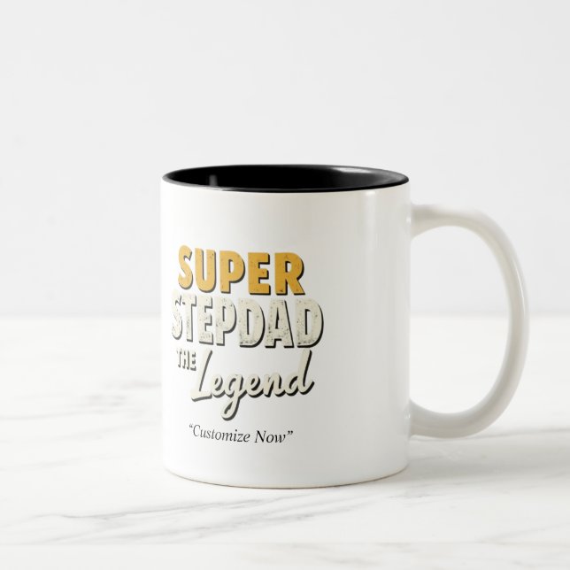 Super Step Dad the Legend Mug – Custom Gift Zweifarbige Tasse (Rechts)