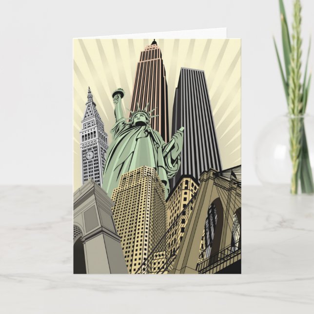 Super stilisiertes Stadtbild NYC Karte (Vorderseite)