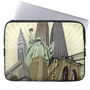 Super stilisiertes Stadtbild NYC Laptopschutzhülle