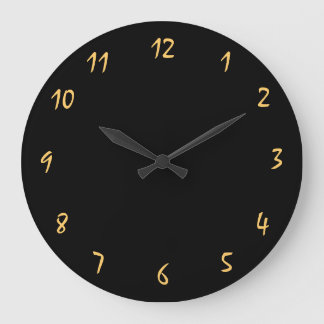 Super Stilvoll und elegant schwarz und goldfarben Große Wanduhr