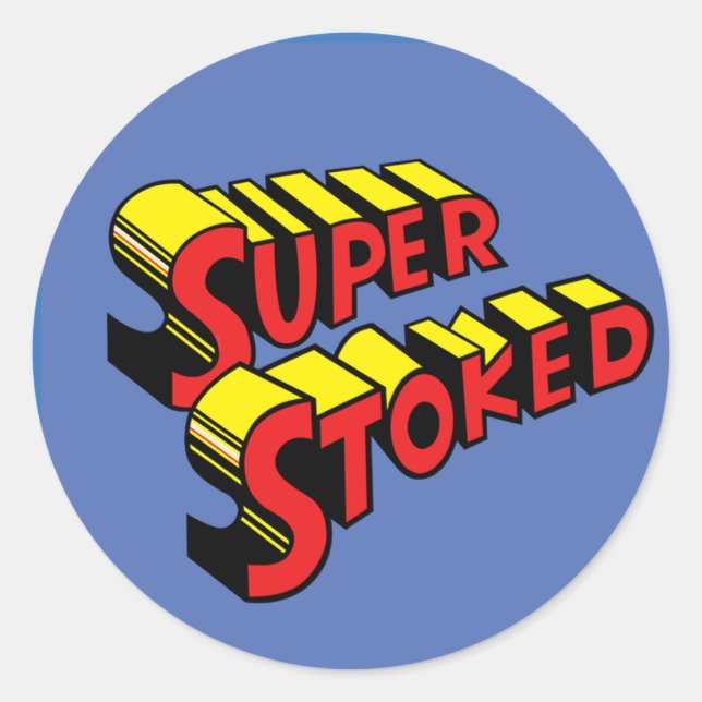 Super Stoked Blue Sticker (Vorderseite)