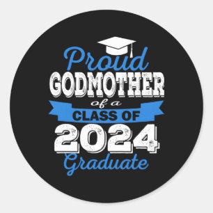 Super Stolz Godmutter von 2024 Graduate Phantastis Runder Aufkleber