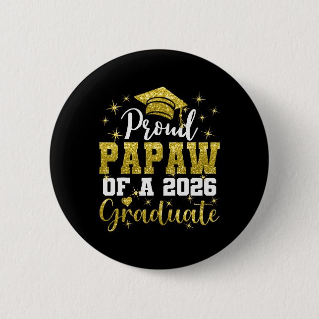 Super stolzer Papaw des Senior-Absolventen 2026 Button (Vorderseite)