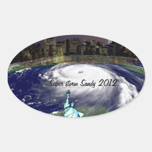 Super Storm Sandy 2012,Auge des Sturms_ Ovaler Aufkleber