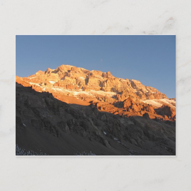 Super Sunset View, Mount Aconcagua, Argentinien Postkarte (Vorderseite)