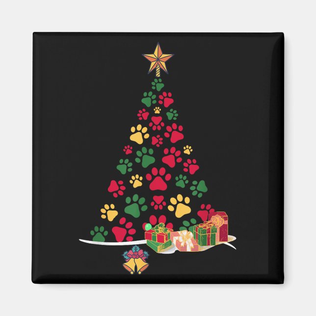 Super süße Hundepfoten drucken Weihnachtsbaum  Magnet (Vorne)